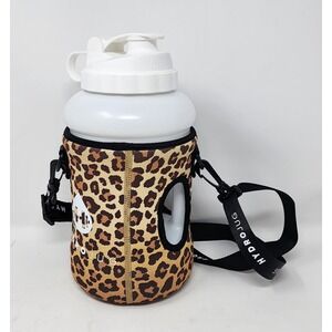 HYDROJUG White 73 Oz Jug With Animal Leopard Print Sleeve‎ and Strap NWOT